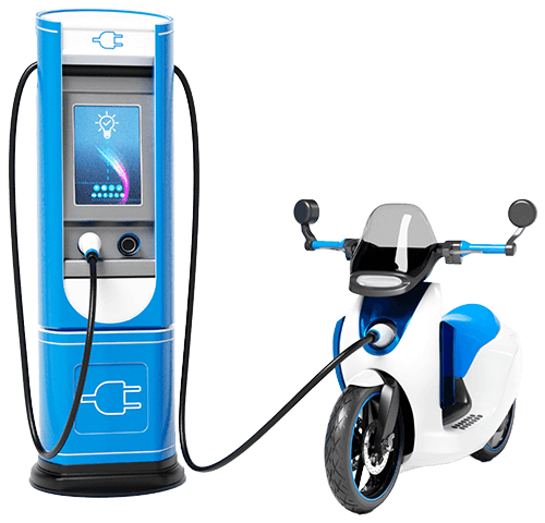 Bike at electric charging station